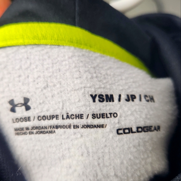 Under Armour MultiColor Hoodie Fleece Youth Small Cold Gear - Picture 3 of 3